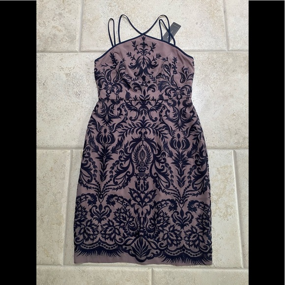 BCBGMaxAzria Dresses & Skirts - BCBG Maxazria Halter Dress  Embroidered Lavender/Blue  Size 8 New With Tags